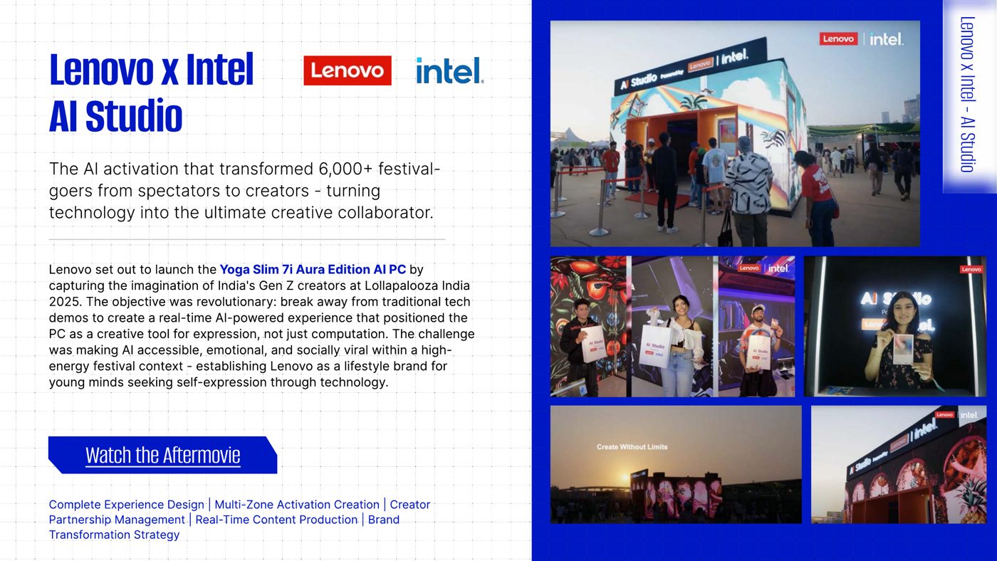 Lenovo x Intel AI Studio at Lollapalooza India